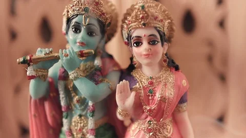 Radha Krishna statues Stock Footage 96219817