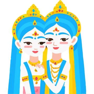 Radhekrishna Festivals Deity Songs Devotion Sacred Stock-Illustration