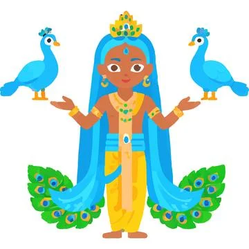 Radhekrishna Hindu Deity Festivals Devotion India Stock Illustration