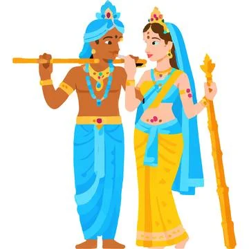 Radhekrishna Vedic Divine Love Devotion Sacred Stock Illustration