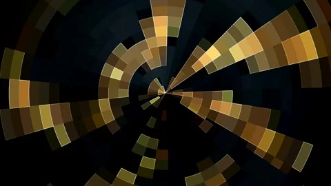 Radial Abstract Glitch Concentric Circles Loop | Futuristic Digital Motion Graph Stock Footage 290156447