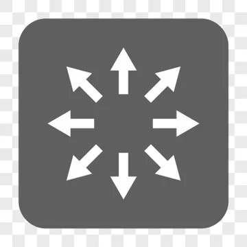 Radial Arrows Rounded Square Button Stock Illustration