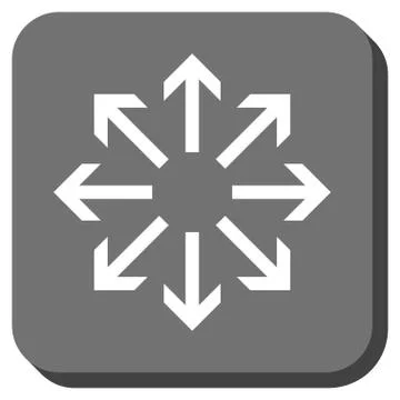 Radial Arrows Rounded Square Vector Icon Stock Illustration