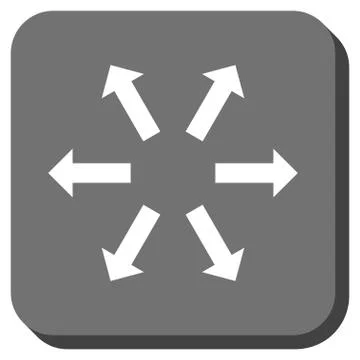 Radial Arrows Rounded Square Vector Icon Stock Illustration