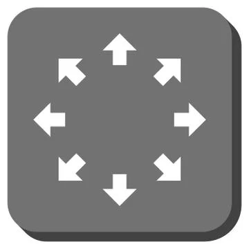 Radial Arrows Rounded Square Vector Icon Stock Illustration