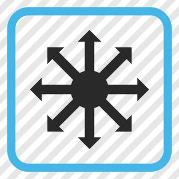 Radial Arrows Vector Icon In a Frame 스톡 일러스트