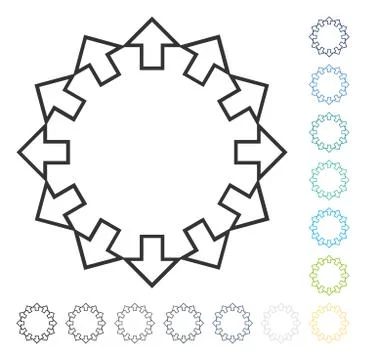 Radial Arrows Vector Icon 스톡 일러스트