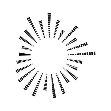 Radial audio equalizer bars creating sound visualization イラスト素材