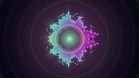 Radial Audio Spectrum Equalizer Rainbow Loop Background Video stock 346903576