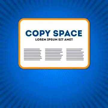Radial background in blue with copy space text box. Stock Illustration