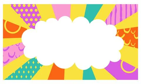 Radial beam stripes title vector abstract background. Comic page layout with Stock Illustration
