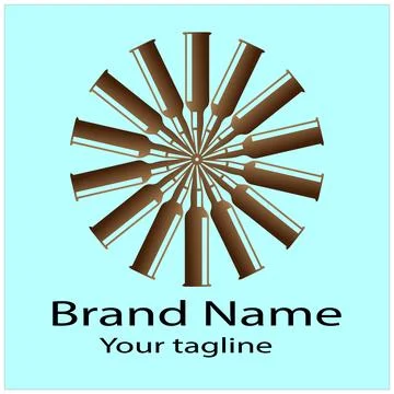 Radial Bottle Array logo design Illustrazione stock