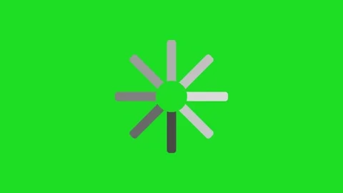 Radial buffering Loading Spinner with Rotating Segments on Bright Green Screen 库存影片 331532290