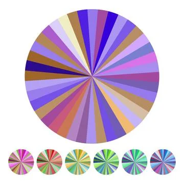 Radial burst abstract pattern creating vibrant color wheel Stock Illustration