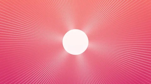 Radial burst of thin white lines rotating and pulsing on coral gradient Stock-Footage 348620486