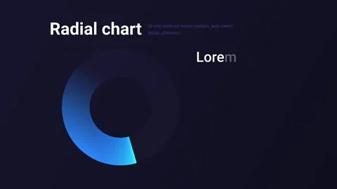Radial chart concept. Moving banner with blue round. Infographics and data Stock Footage 278767115