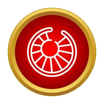 Radial chart icon showing data segments within a red circle 스톡 일러스트