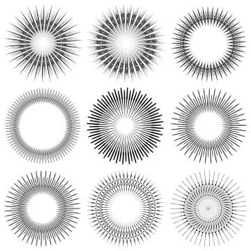 Radial circle elements Stock Illustration