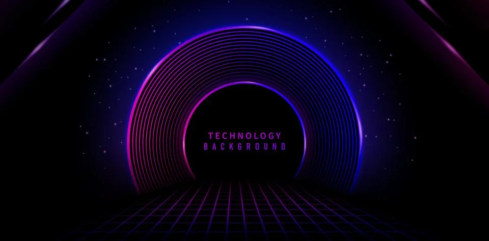 Radial circle Glowing Frame Stock Illustration