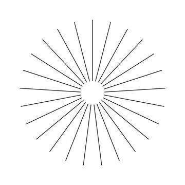 Radial circle lines. Spokes with radiating stripes. Stock Illustration