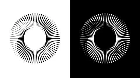 Radial Circle Pattern Abstract Geometric Line Design Stock Illustration