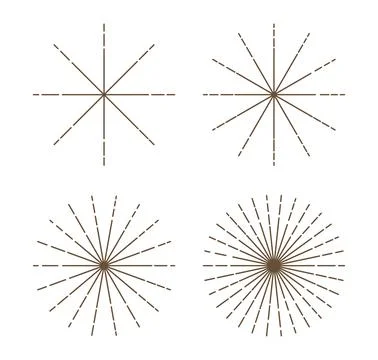 Radial circle thin line rays. Abstract sun, star, sunburst, sunset, sunrise Stock Illustration
