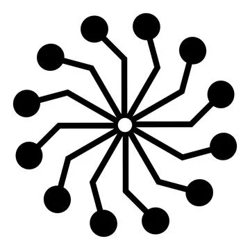 Radial Circuit Links Vector Icon Flat Illustration Stock Illustration