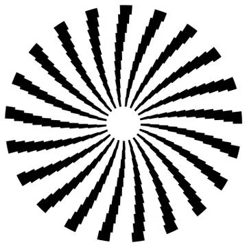 Radial circular element. Geometric circles of rectangles. Illustrazione stock