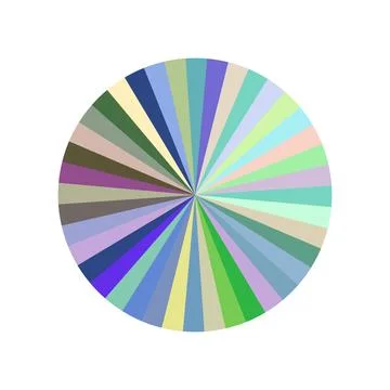Radial color wheel pattern creating diverse segments Stock Illustration