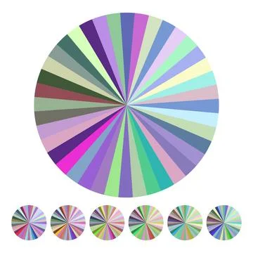 Radial color wheel pattern creating diverse segments Stock Illustration