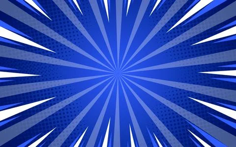 Radial comic background. Speed ??lines wallpaper with pop art halftone text.. Stock Illustration