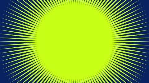 Radial comic book glow pattern in lemon yellow and navy blue Stock Footage 270448004