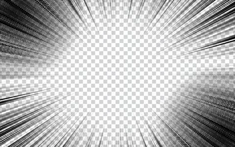 Radial comics style lines isolated on background. Vector illustration Stock Illustration