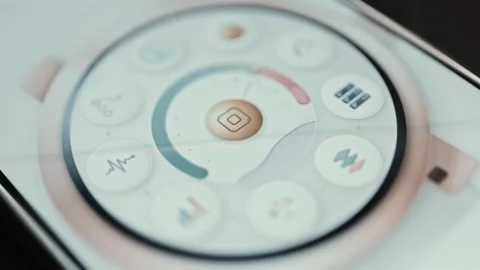 Radial computing controls around center dial Stock Footage 344851390