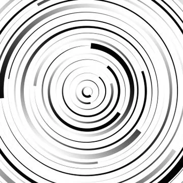 Radial concentric circles with irregular, dynamic lines. Abstract pattern wit Stockillustratie