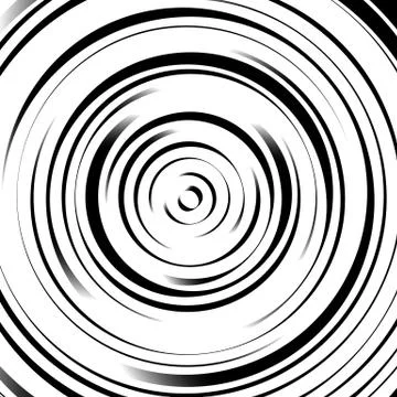 Radial concentric circles with irregular, dynamic lines. Abstract pattern wit イラスト素材