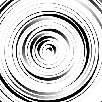 Radial concentric circles with irregular, dynamic lines. Abstract pattern wit Illustrazione stock