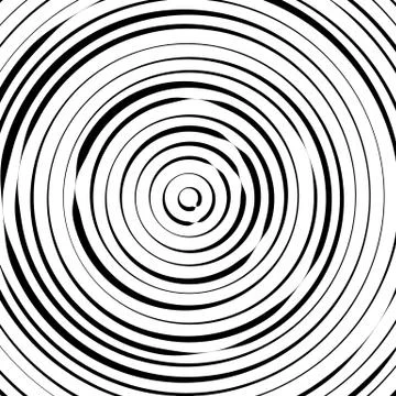 Radial concentric circles with irregular, dynamic lines. Abstract pattern wit Stock Illustration