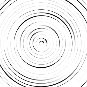 Radial concentric circles with irregular, dynamic lines. Abstract pattern wit Stock Illustration