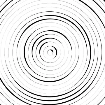 Radial concentric circles with irregular, dynamic lines. Abstract pattern wit イラスト素材