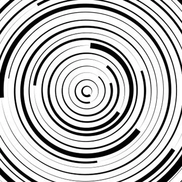 Radial concentric circles with irregular, dynamic lines. Abstract pattern wit 스톡 일러스트