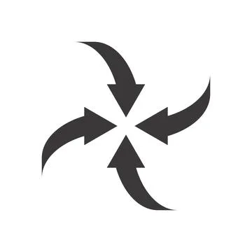 Radial concentric inside rotating arrows in clockwise direction Stock Illustration