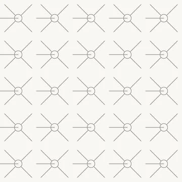 Radial cross nodes grid seamless pattern in minimal line design, geometric Stockillustratie