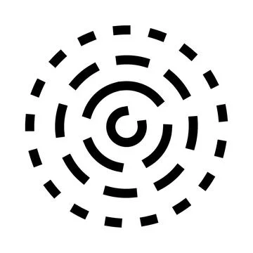 Radial dashed lines creating abstract maze pattern Stock Illustration