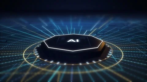 Radial Data Bus AI Processor Board Loop Stock Footage 343250236
