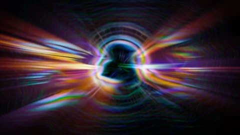 Radial Digital Light Patterns Ripple and Shine Stock Footage 99583480