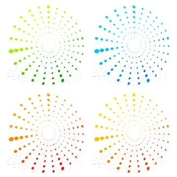 Radial dotted elements on white. editable vector graphics Ilustración de archivo
