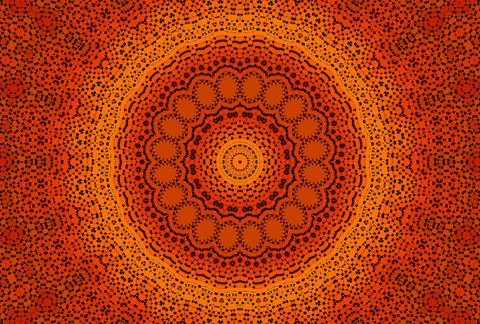 Radial dotted pattern Abstract orange background with radial dotted patter... Stock Photos