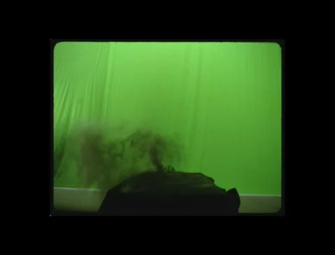 Radial Dust Explosion VFX Overlay On Green Screen Stock Footage 335383874