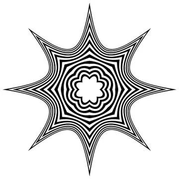 Radial element(s) with distortion, deformation effect. Abstract geometric for Stock Illustration